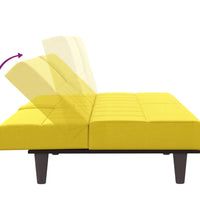 Schlafsofa mit Getränkehaltern Hellgelb Stoff