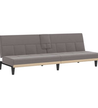 Schlafsofa mit Getränkehaltern Taupe Stoff