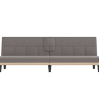 Schlafsofa mit Getränkehaltern Taupe Stoff