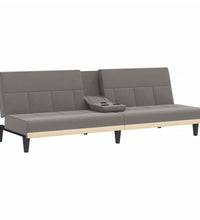 Schlafsofa mit Getränkehaltern Taupe Stoff