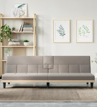 Schlafsofa mit Getränkehaltern Taupe Stoff