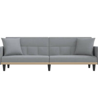 Schlafsofa mit Kissen Hellgrau Stoff