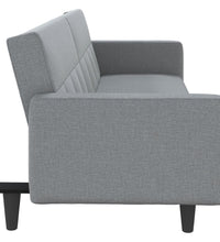 Schlafsofa mit Kissen Hellgrau Stoff