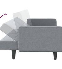 Schlafsofa mit Kissen Hellgrau Stoff