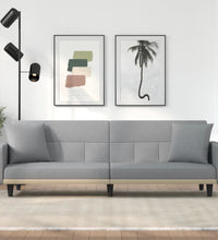 Schlafsofa mit Kissen Hellgrau Stoff