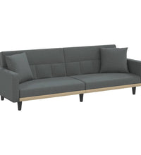Schlafsofa mit Kissen Dunkelgrau Stoff
