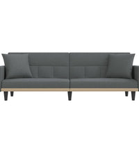 Schlafsofa mit Kissen Dunkelgrau Stoff