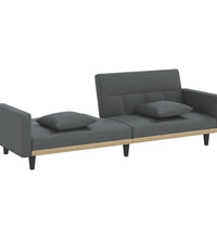 Schlafsofa mit Kissen Dunkelgrau Stoff