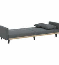 Schlafsofa mit Kissen Dunkelgrau Stoff