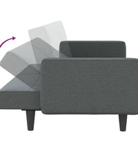 Schlafsofa mit Kissen Dunkelgrau Stoff