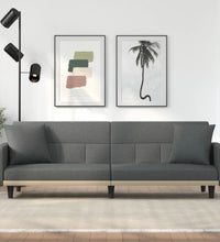 Schlafsofa mit Kissen Dunkelgrau Stoff