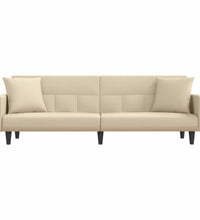 Schlafsofa mit Kissen Creme Stoff