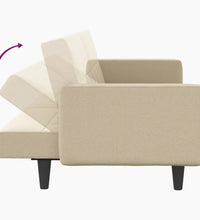 Schlafsofa mit Kissen Creme Stoff