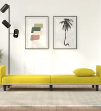 Schlafsofa mit Kissen Hellgelb Stoff
