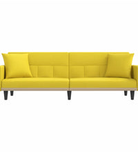 Schlafsofa mit Kissen Hellgelb Stoff