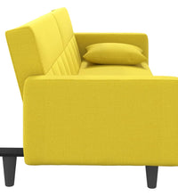 Schlafsofa mit Kissen Hellgelb Stoff