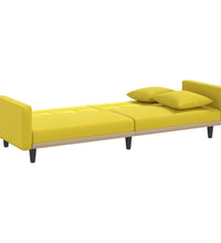 Schlafsofa mit Kissen Hellgelb Stoff