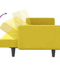 Schlafsofa mit Kissen Hellgelb Stoff