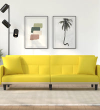 Schlafsofa mit Kissen Hellgelb Stoff