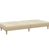 Schlafsofa Creme Stoff