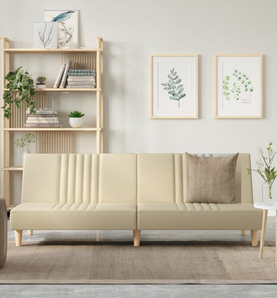 Schlafsofa Creme Stoff
