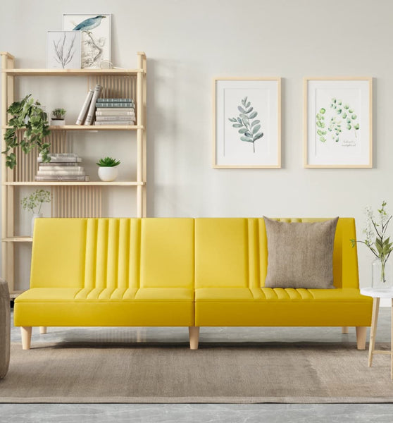 Schlafsofa Hellgelb Stoff