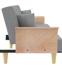 Schlafsofa mit Armlehnen Hellgrau Stoff