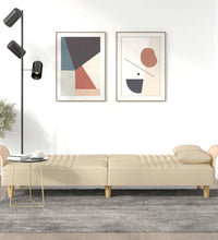 Schlafsofa mit Armlehnen Creme Stoff