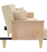 Schlafsofa mit Armlehnen Creme Stoff