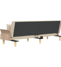 Schlafsofa mit Armlehnen Creme Stoff