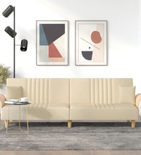 Schlafsofa mit Armlehnen Creme Stoff