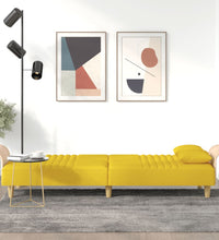 Schlafsofa mit Armlehnen Hellgelb Stoff