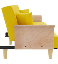 Schlafsofa mit Armlehnen Hellgelb Stoff