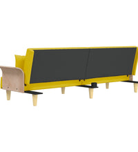 Schlafsofa mit Armlehnen Hellgelb Stoff