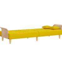 Schlafsofa mit Armlehnen Hellgelb Stoff