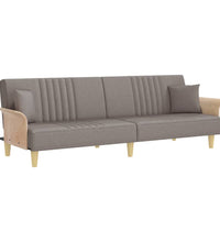 Schlafsofa mit Armlehnen Taupe Stoff