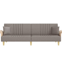 Schlafsofa mit Armlehnen Taupe Stoff