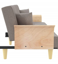 Schlafsofa mit Armlehnen Taupe Stoff