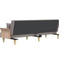 Schlafsofa mit Armlehnen Taupe Stoff