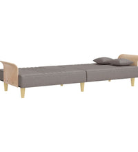 Schlafsofa mit Armlehnen Taupe Stoff