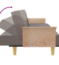 Schlafsofa mit Armlehnen Taupe Stoff