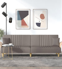 Schlafsofa mit Armlehnen Taupe Stoff