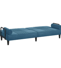 Schlafsofa mit Armlehnen Blau Samt