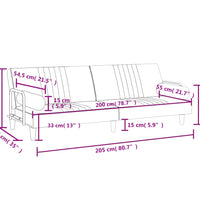 Schlafsofa mit Armlehnen Blau Samt