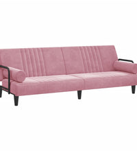 Schlafsofa mit Armlehnen Rosa Samt