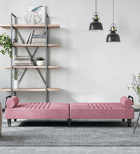 Schlafsofa mit Armlehnen Rosa Samt