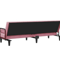 Schlafsofa mit Armlehnen Rosa Samt