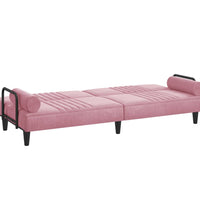 Schlafsofa mit Armlehnen Rosa Samt
