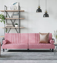 Schlafsofa mit Armlehnen Rosa Samt