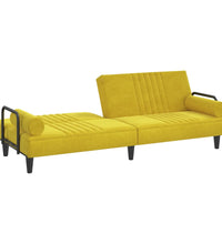 Schlafsofa mit Armlehnen Gelb Samt